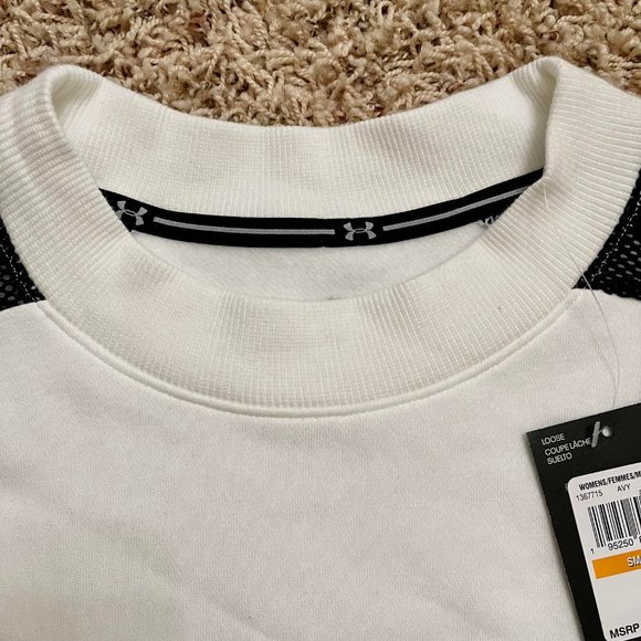 NWT Under Armour Women's Volleyball Oversized Pullover White/Black, Size S/M - Picture 5 of 10